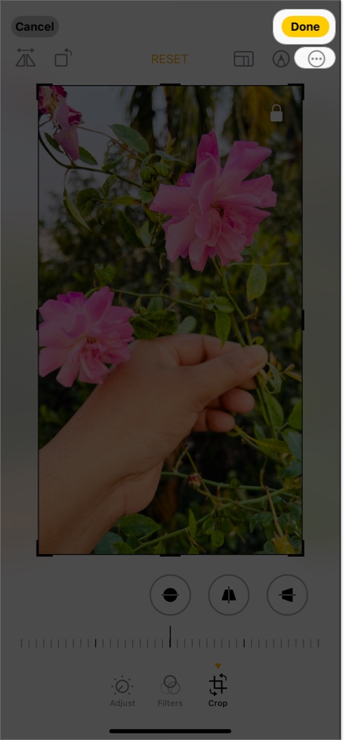 Tap done to save or click three dots to save as duplicate
