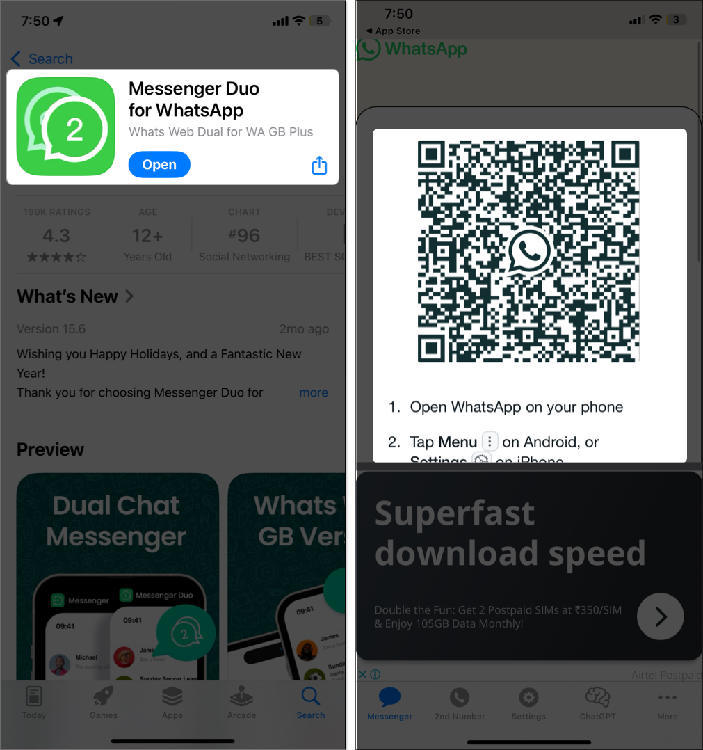 Use whatsapp using third party apps