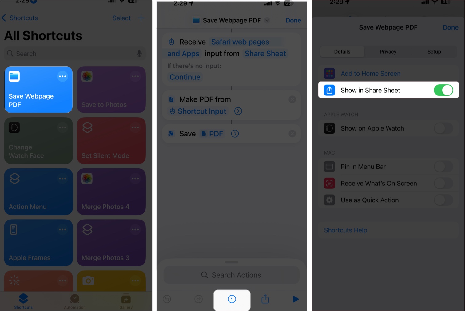 Use custom shortcut to save webpage as pdf