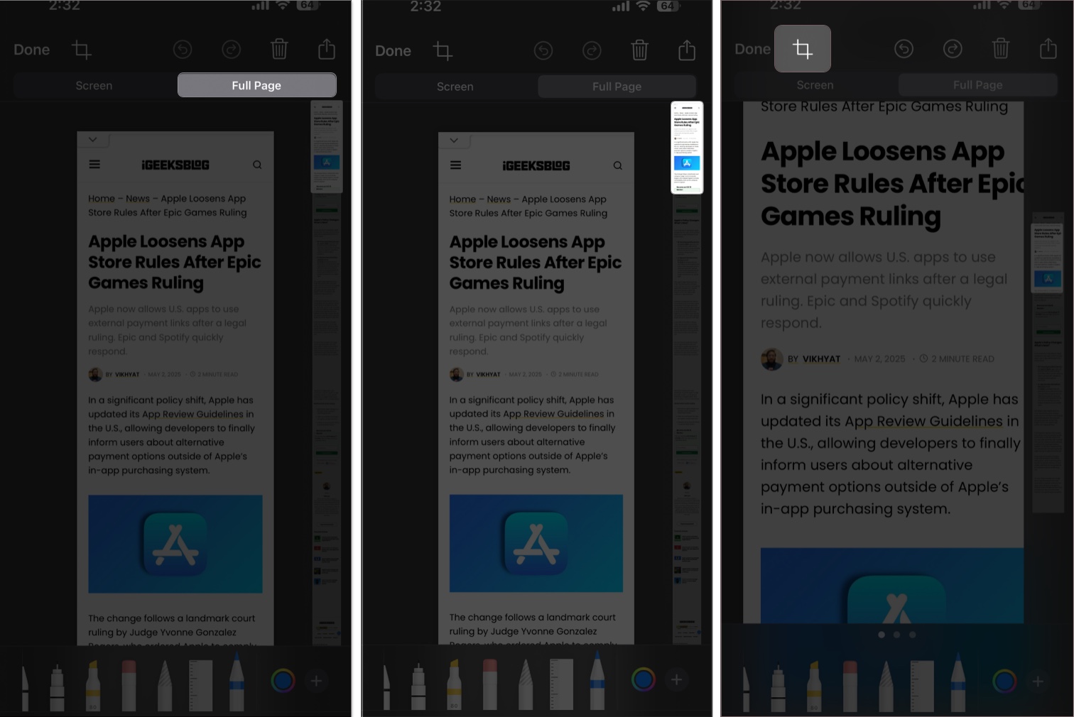 Use scrolling screenshot of desired webpage to pdf