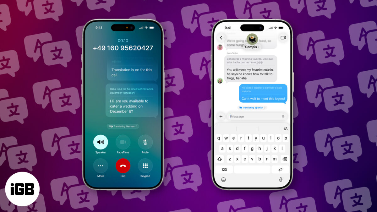 Live translation in ios 26