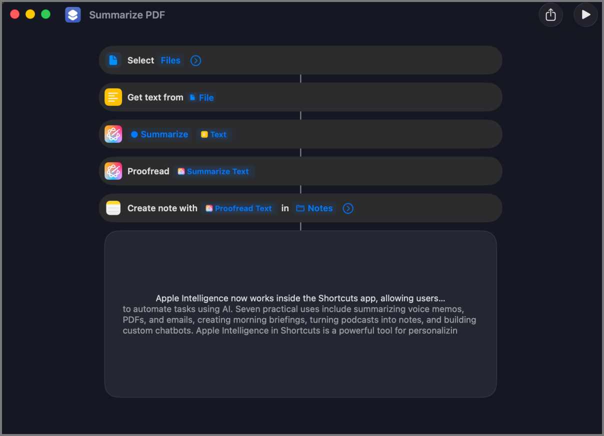 Summarize a pdf with apple intelligence