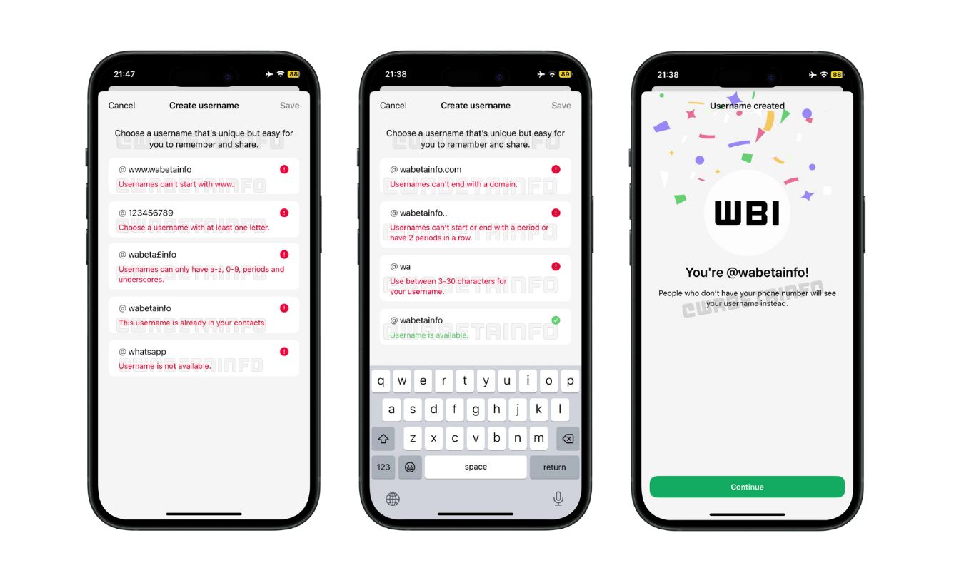 What are whatsapp usernames