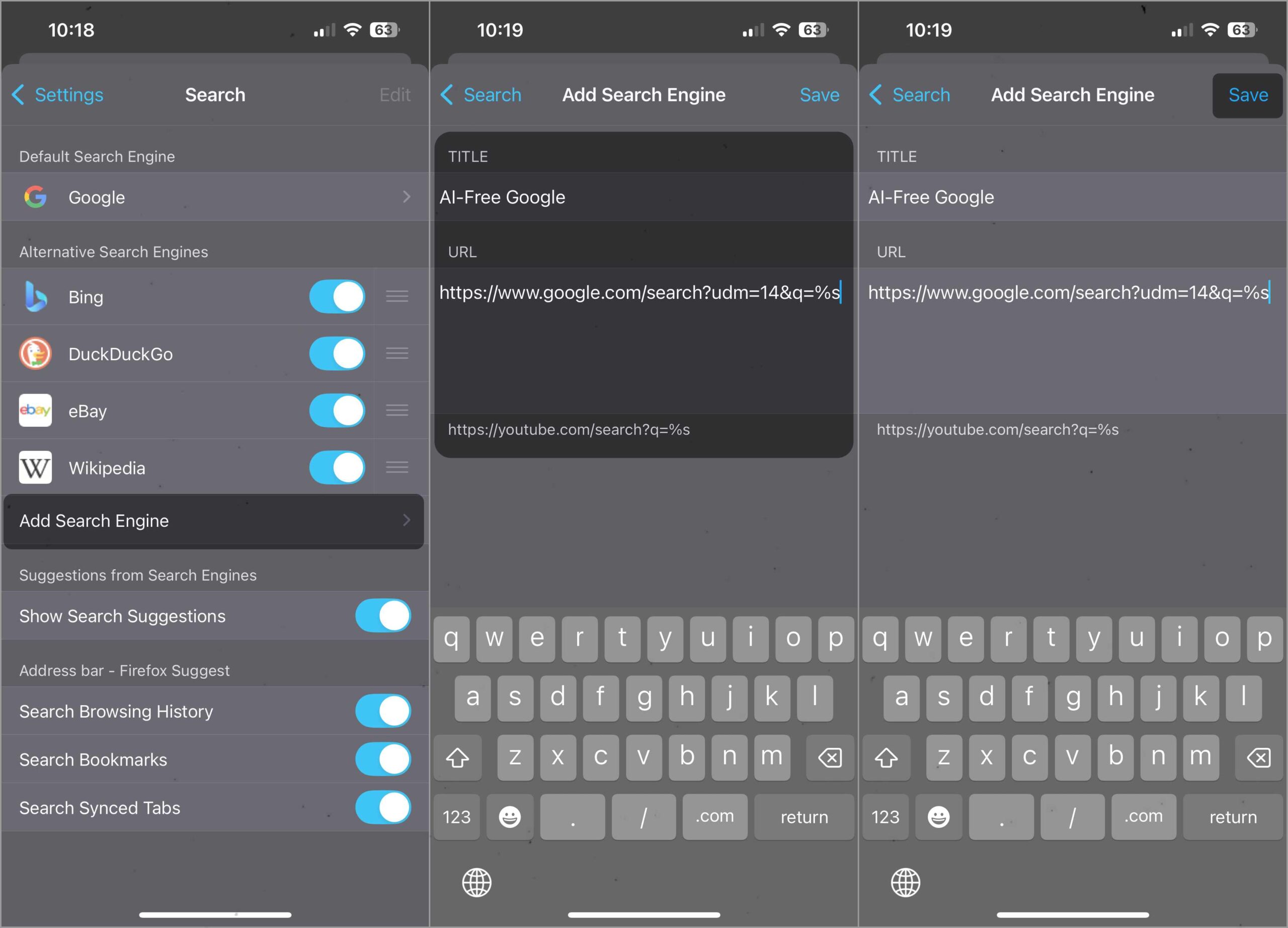 Adding custom search engine on firefox