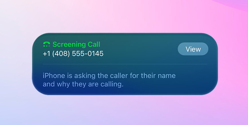 Call screening on macos 26