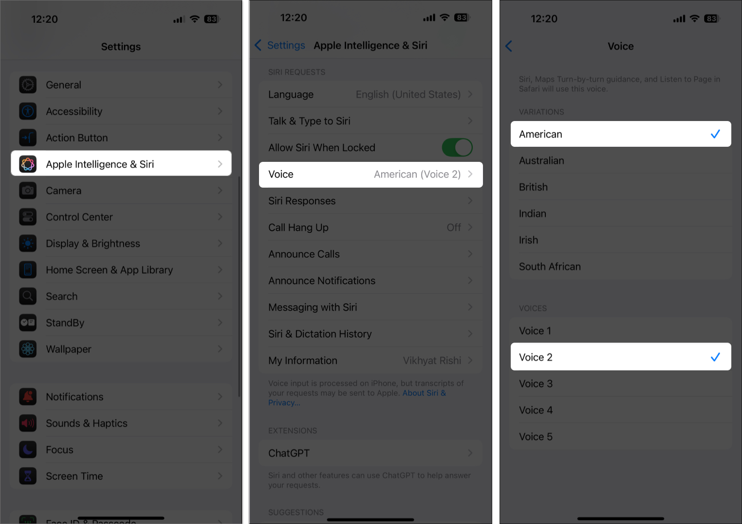 Change siri voice on iphone