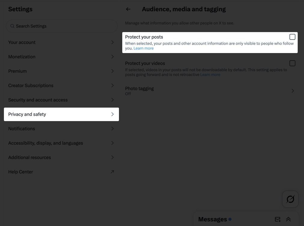 Check the box next to protect your posts