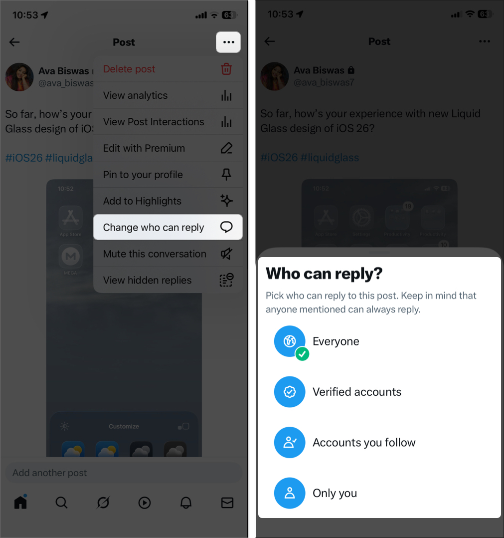 Choose who can reply to your tweets