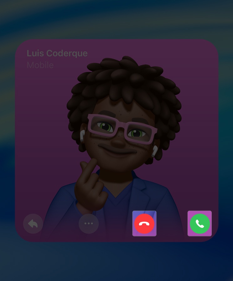 Click answer to accept the call or decline on macos 26