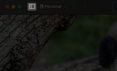 Click on sidebar icon in safari on mac