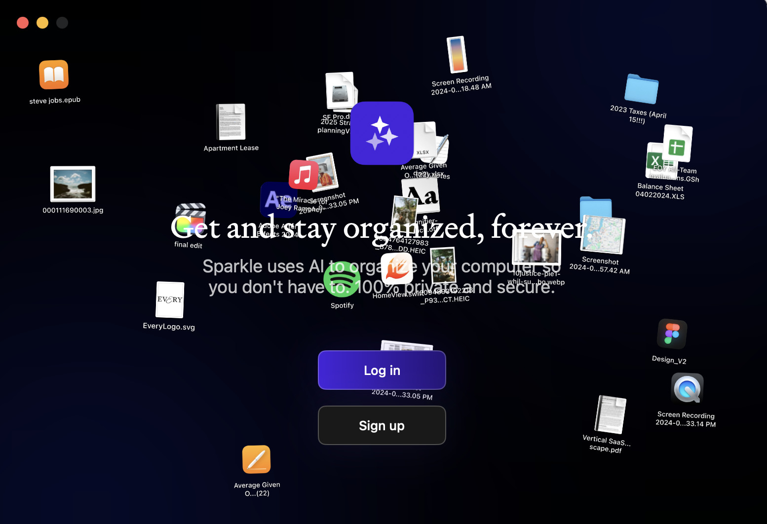 Click sign up in sparkle on mac