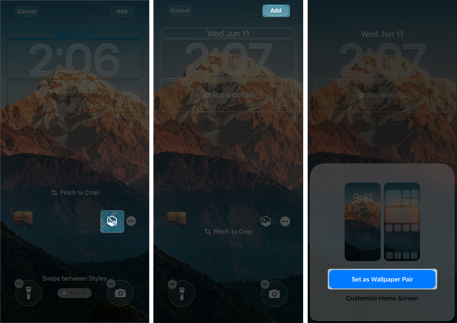 Convert photo in spatial mode and set a wallpaper on iphone