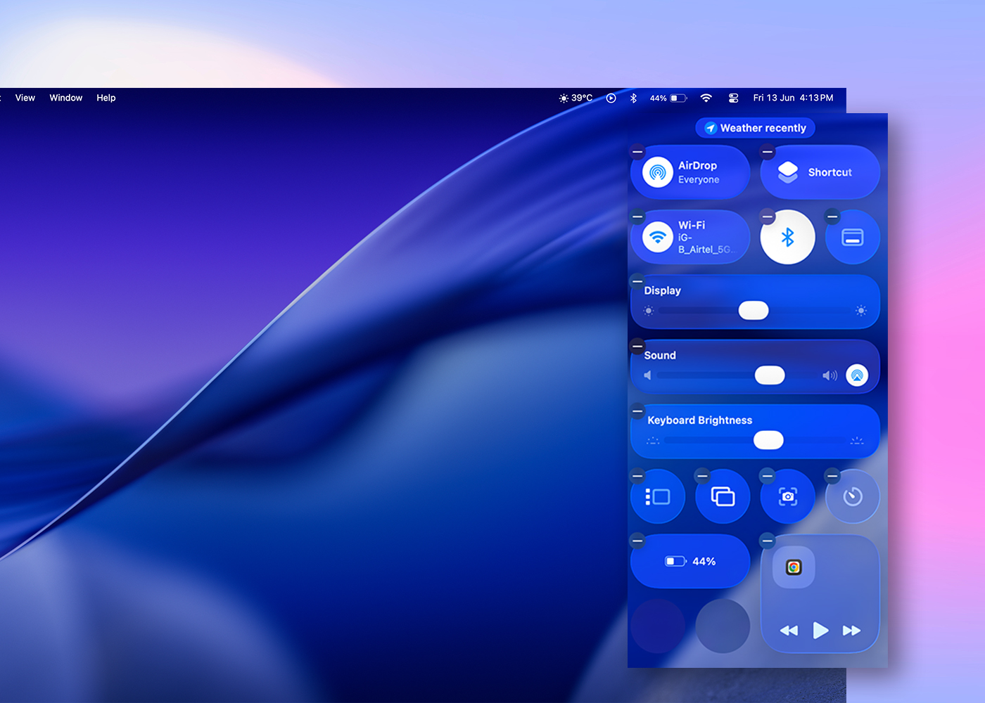 Customize control center on macos tahoe