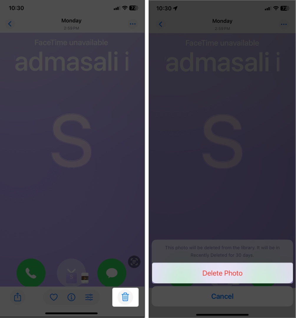 Delete item from hidden album in iphone