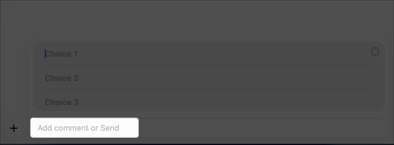 Enter poll question in message group chat on ios 26
