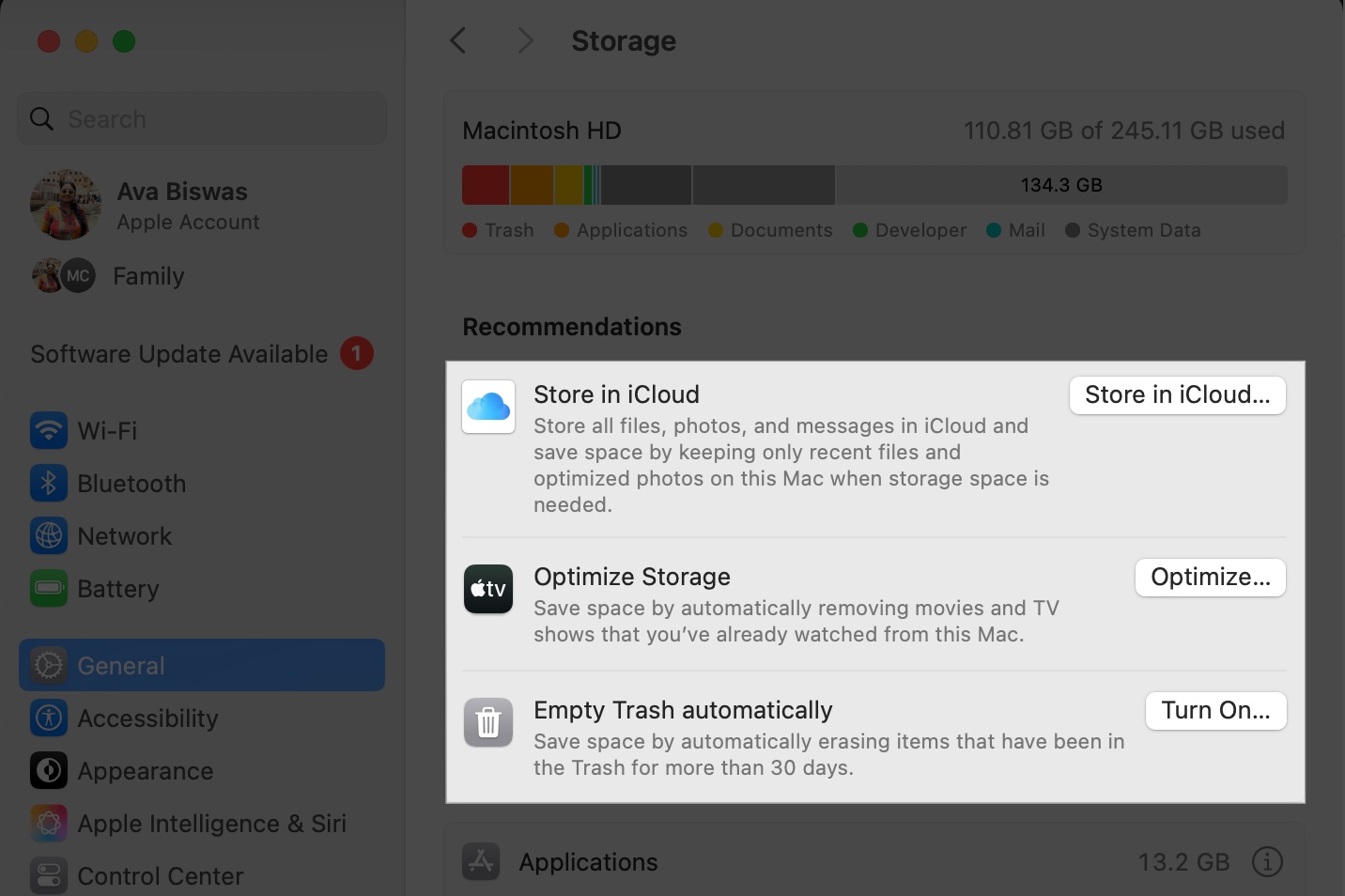 File storing tool to free up space in mac