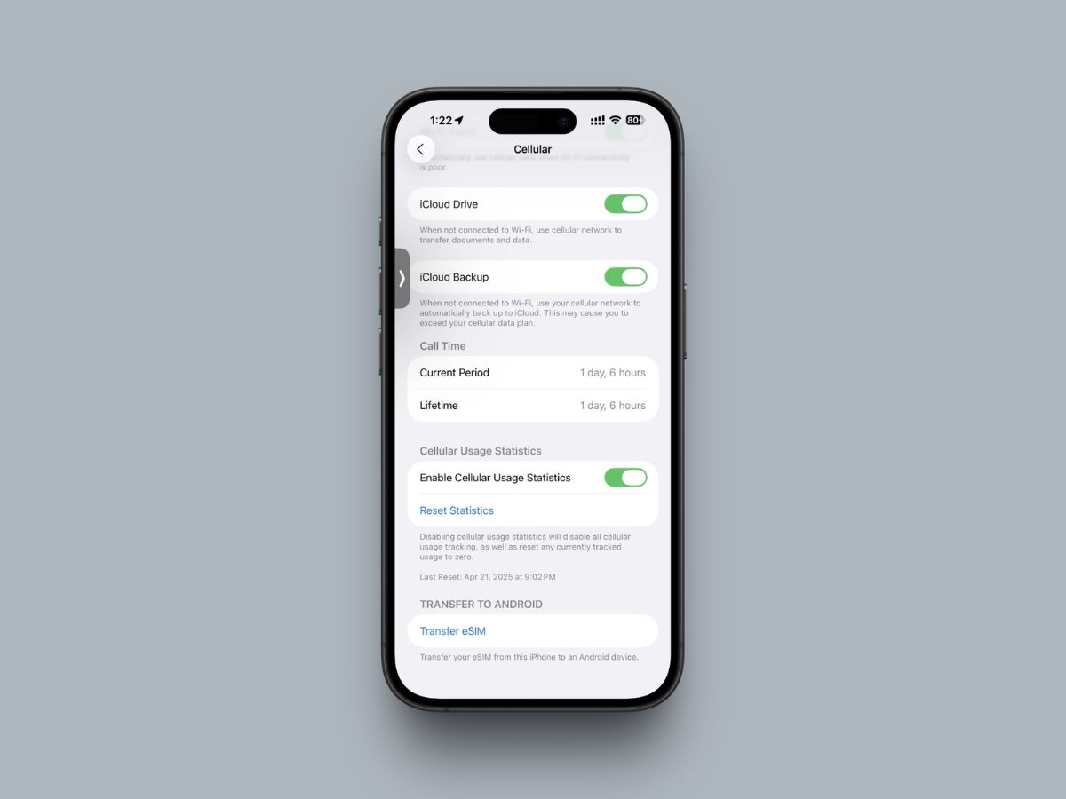 Ios 26 dark star native esim transfer to android