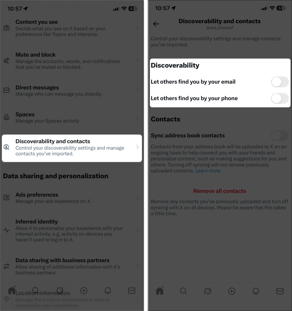 Limiting profile visibility on tweeter