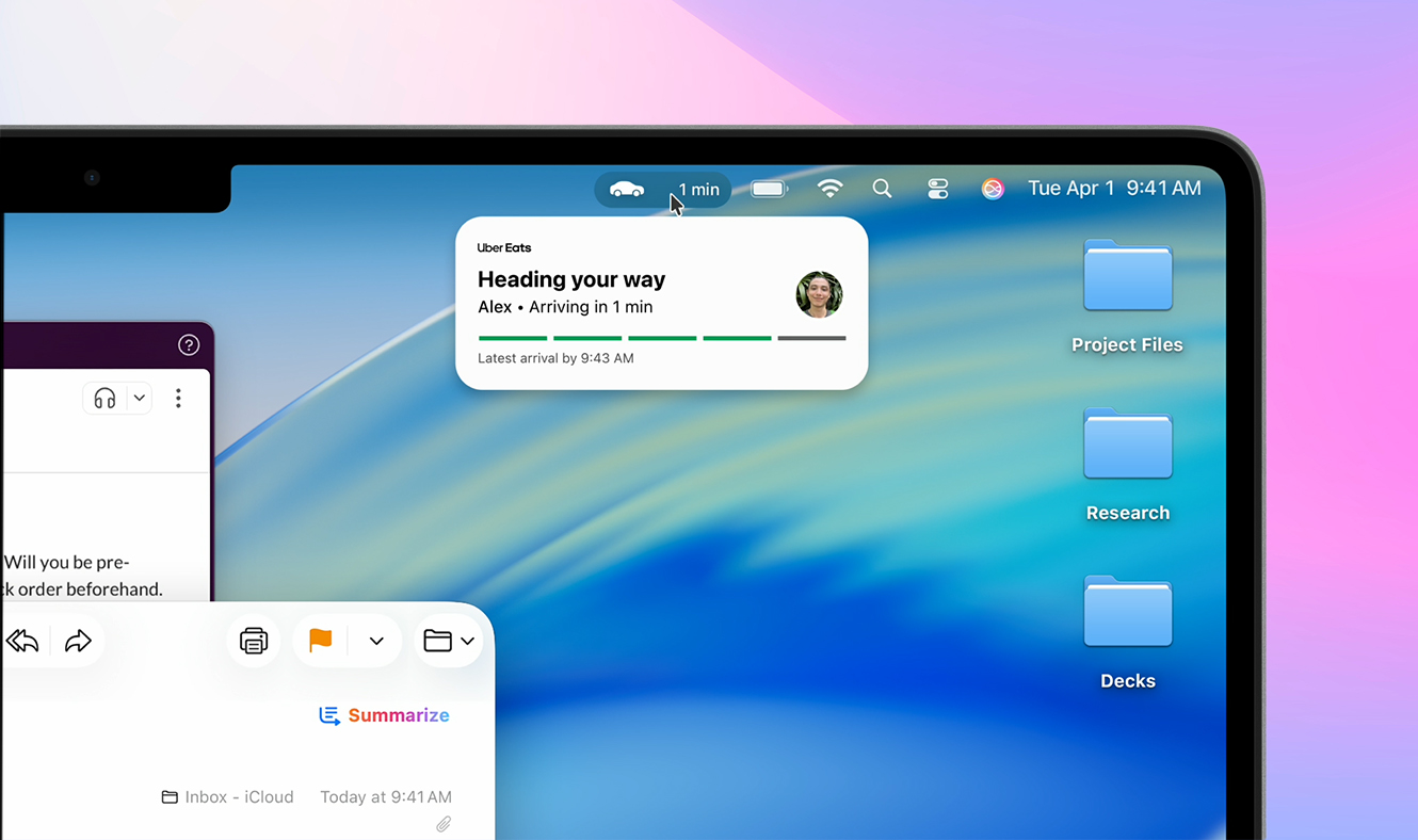 Live activities on the macos tahoe
