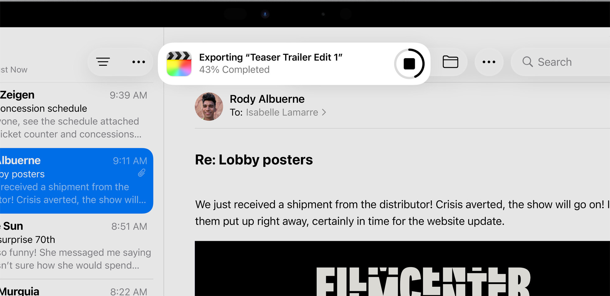 Live activity appears at the top of ipad screen