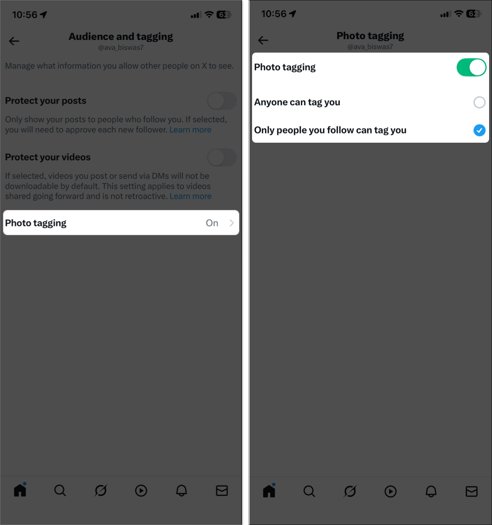Manage tagging in tweets