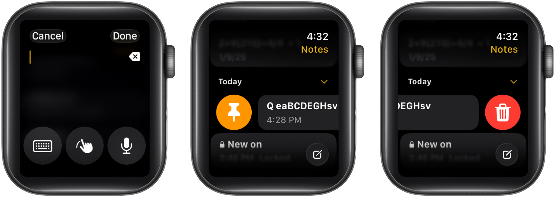 Manage your activity on notes app on apple watch