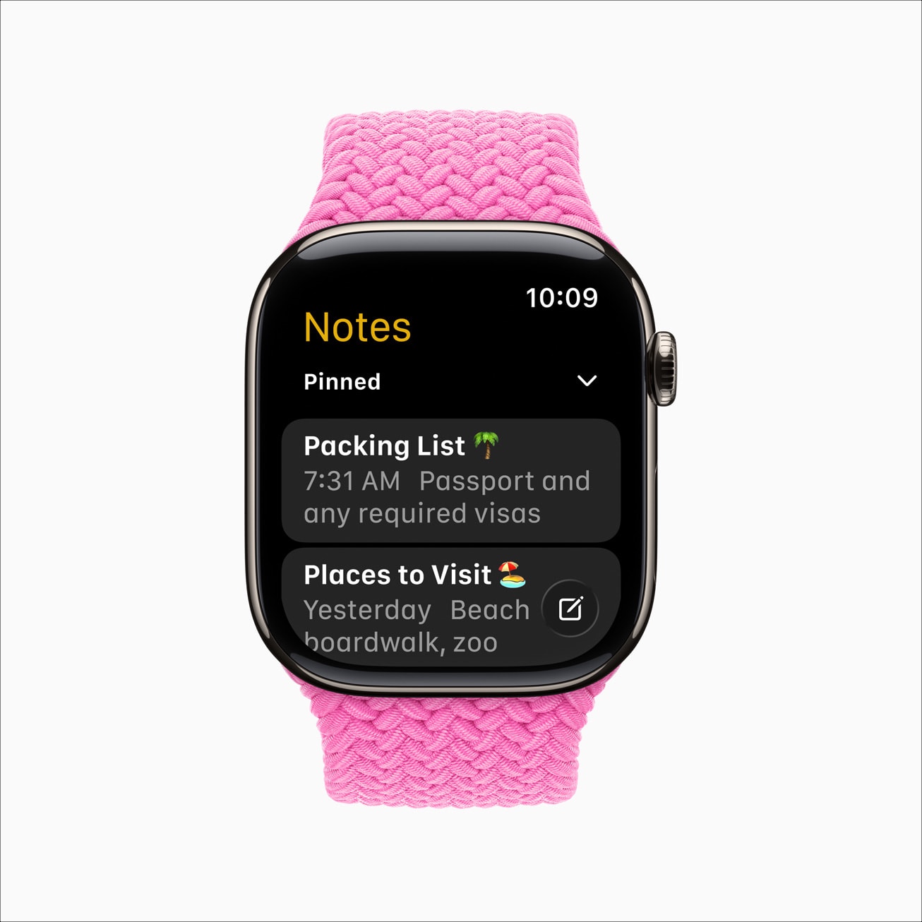 Notes app on watchos 26