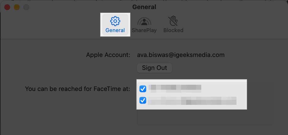 Select setting and choose caller id on mac