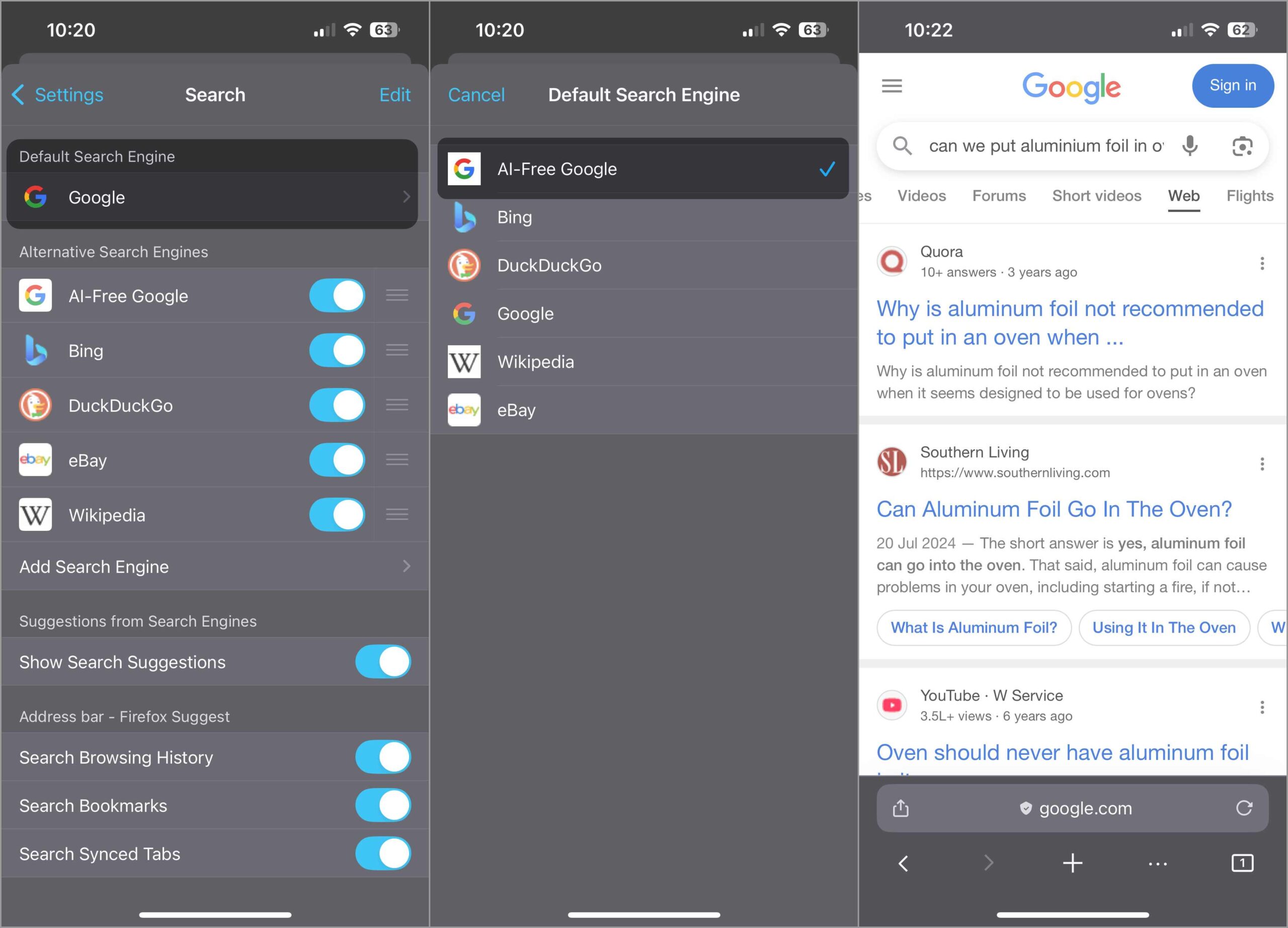 Settin g google web as search engine on firefox