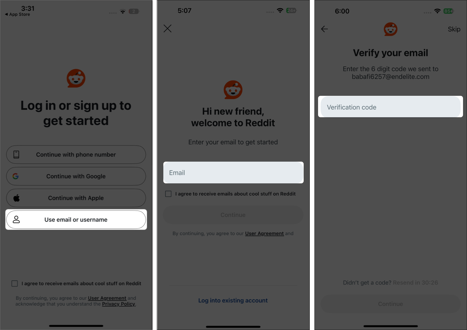Sign up reddit account on reddit app
