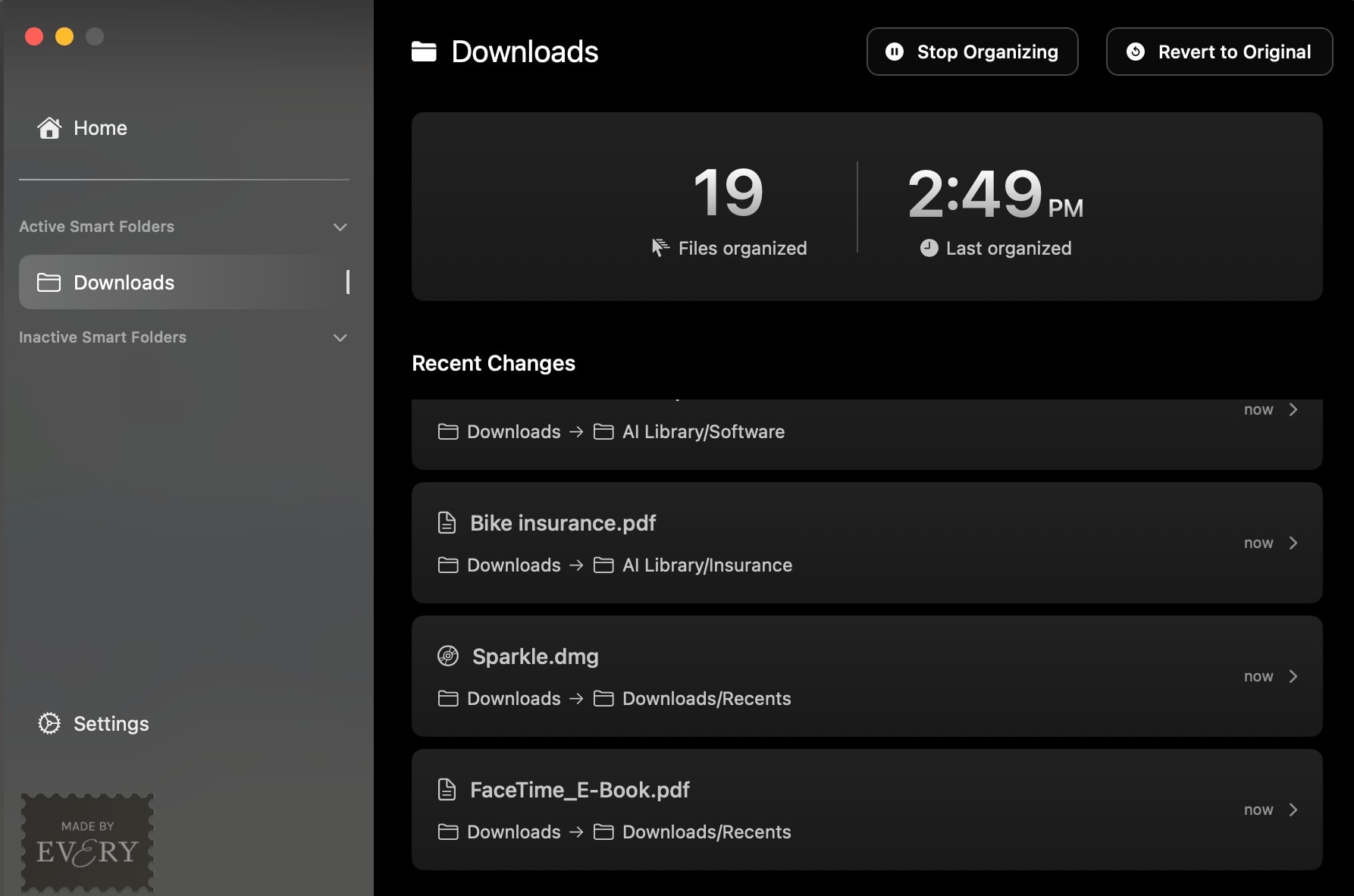 Smart folder customization on sparkle in mac
