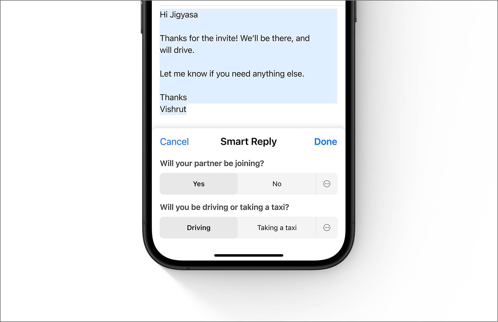 Apple intelligence smart reply