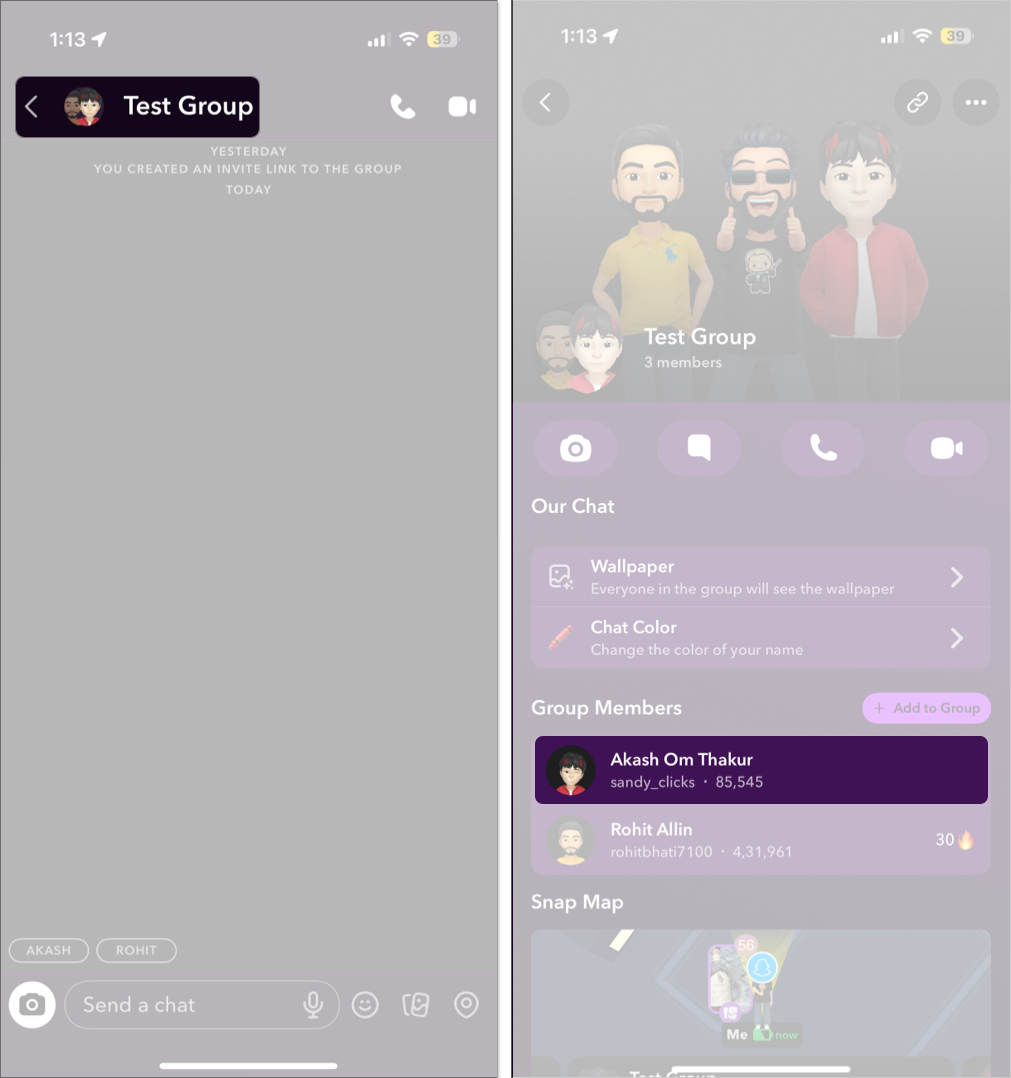 Tap and hold member name to get option to remove