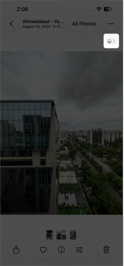 Tap on hexagon icon to activate spatial scenes