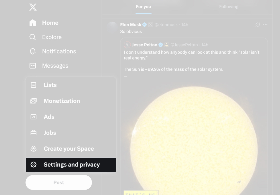 Tap on settings and privacy on mac