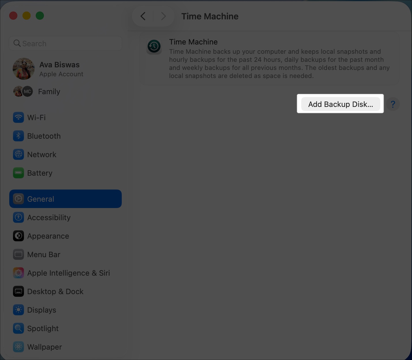 Time machine backup on mac