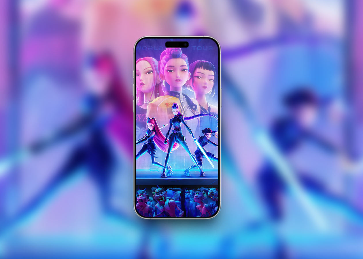 Huntrx on stage kpop demon hunters iphone wallpapers