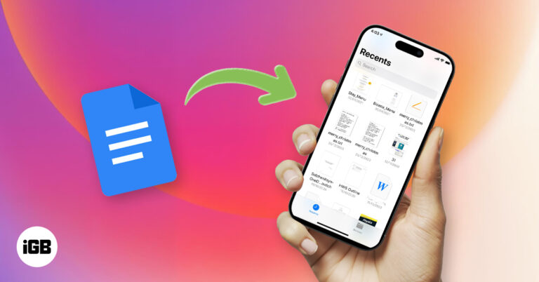 Save Google Docs to the Files App on iPhone.