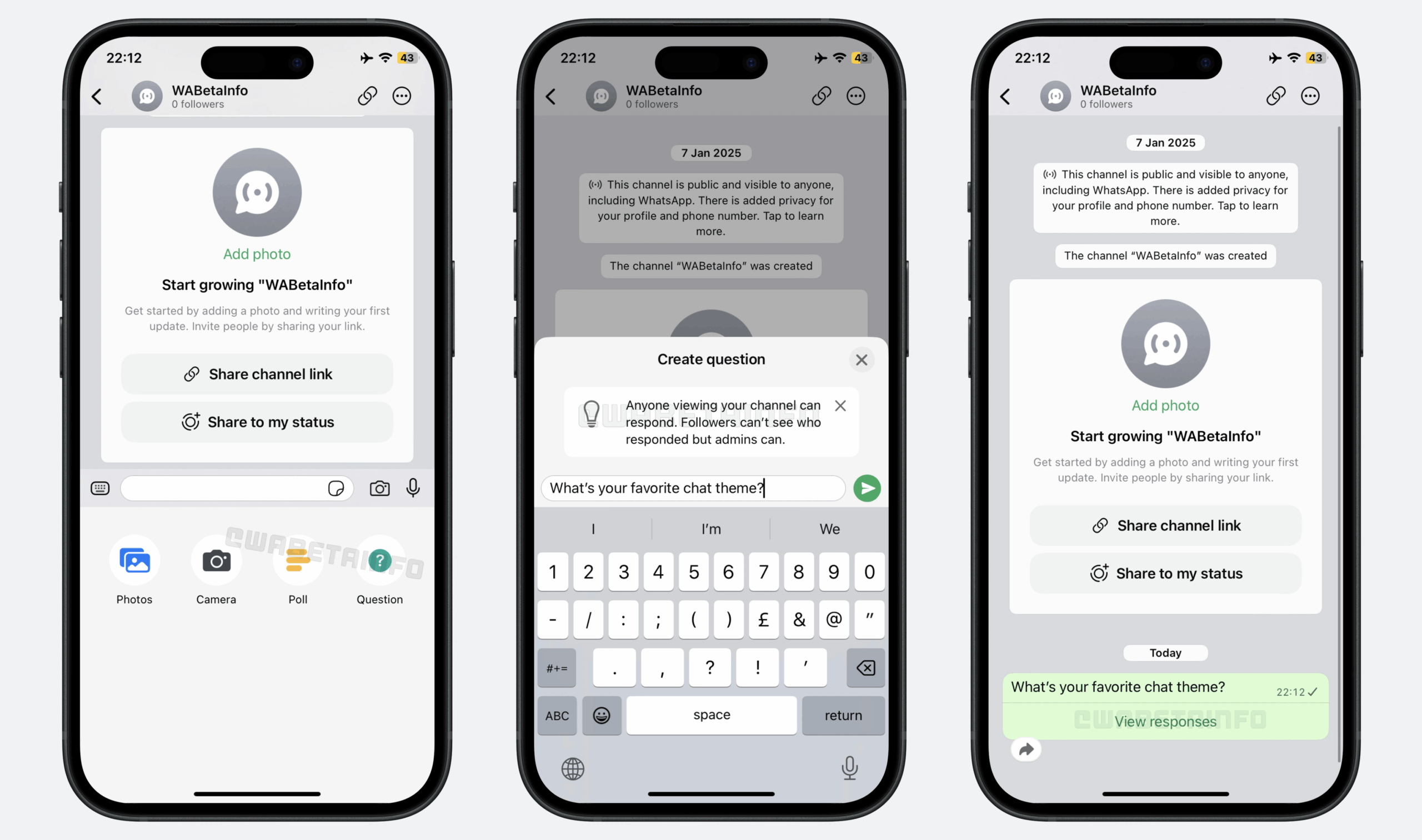 Whatsapp new questions feature for channels