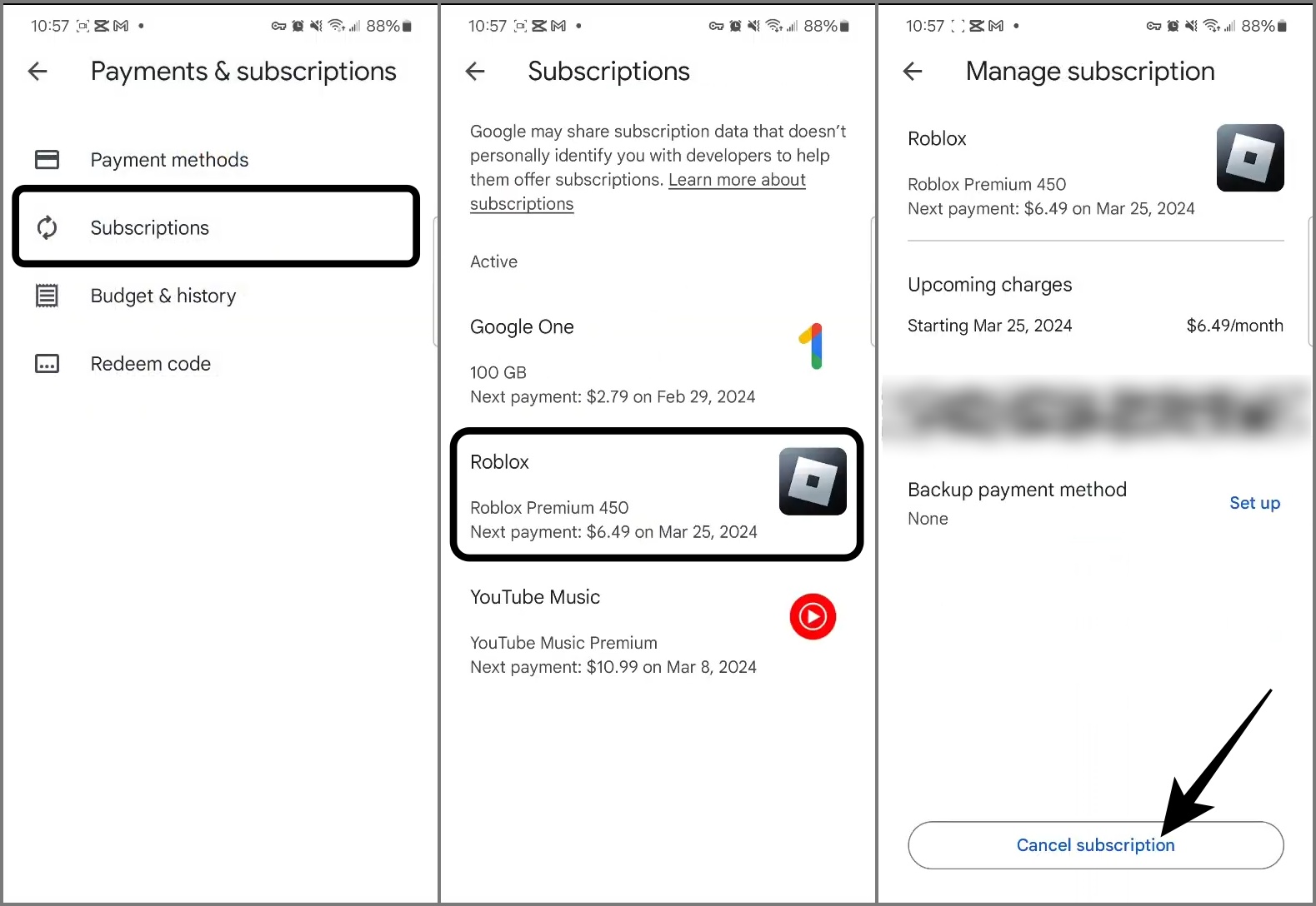 Cancel Roblox Premium Android