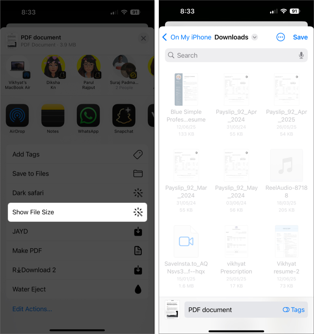 Choose location and tap on save
