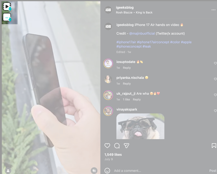 Click the download audio button