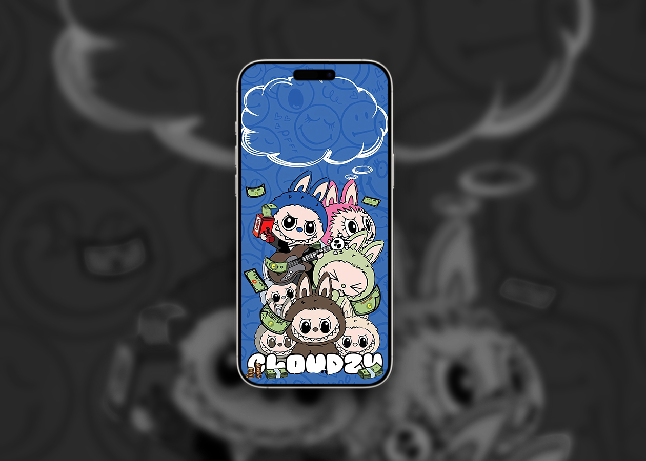 Colorful labubu gang