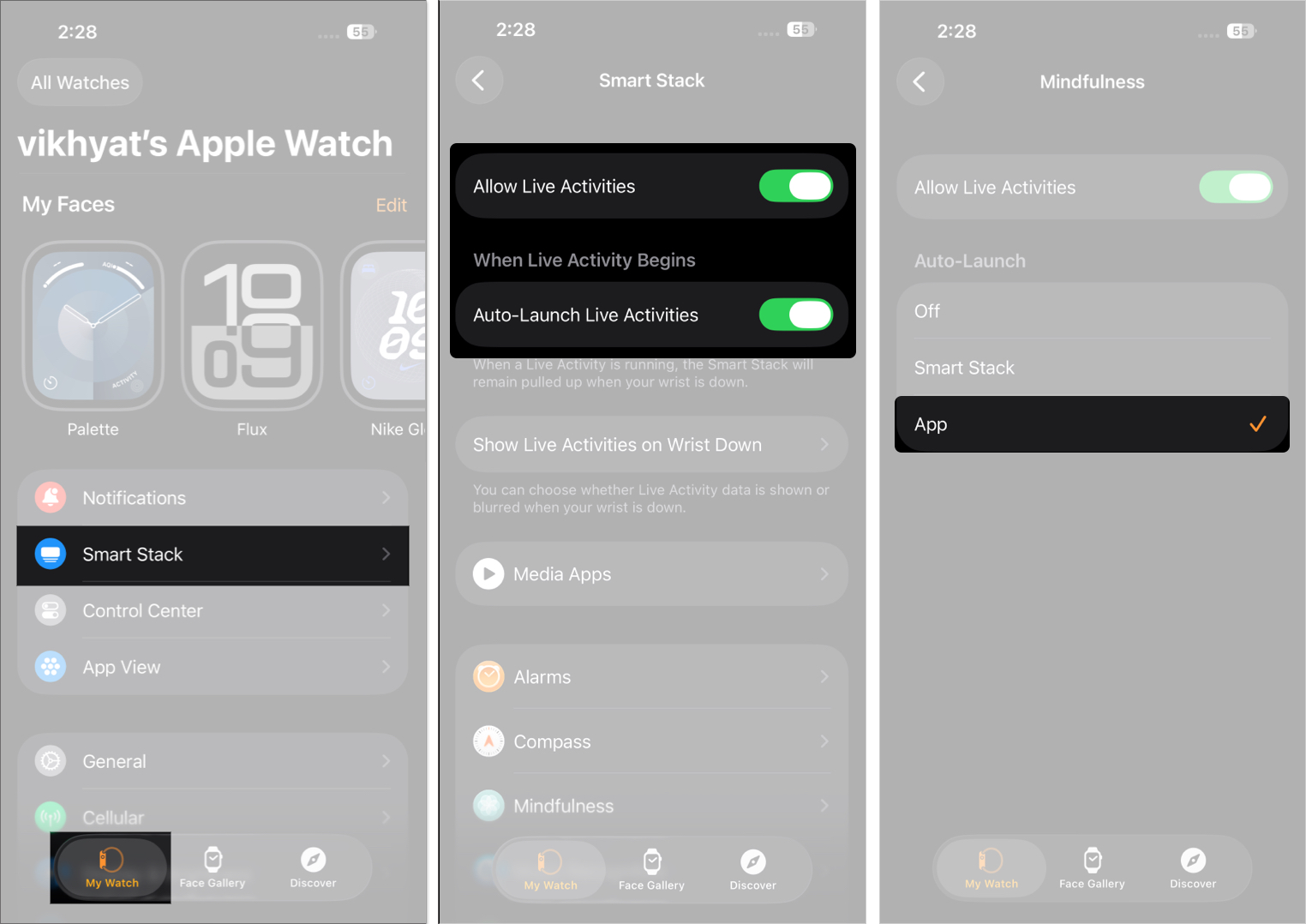 Customize the smart stack from the iphone