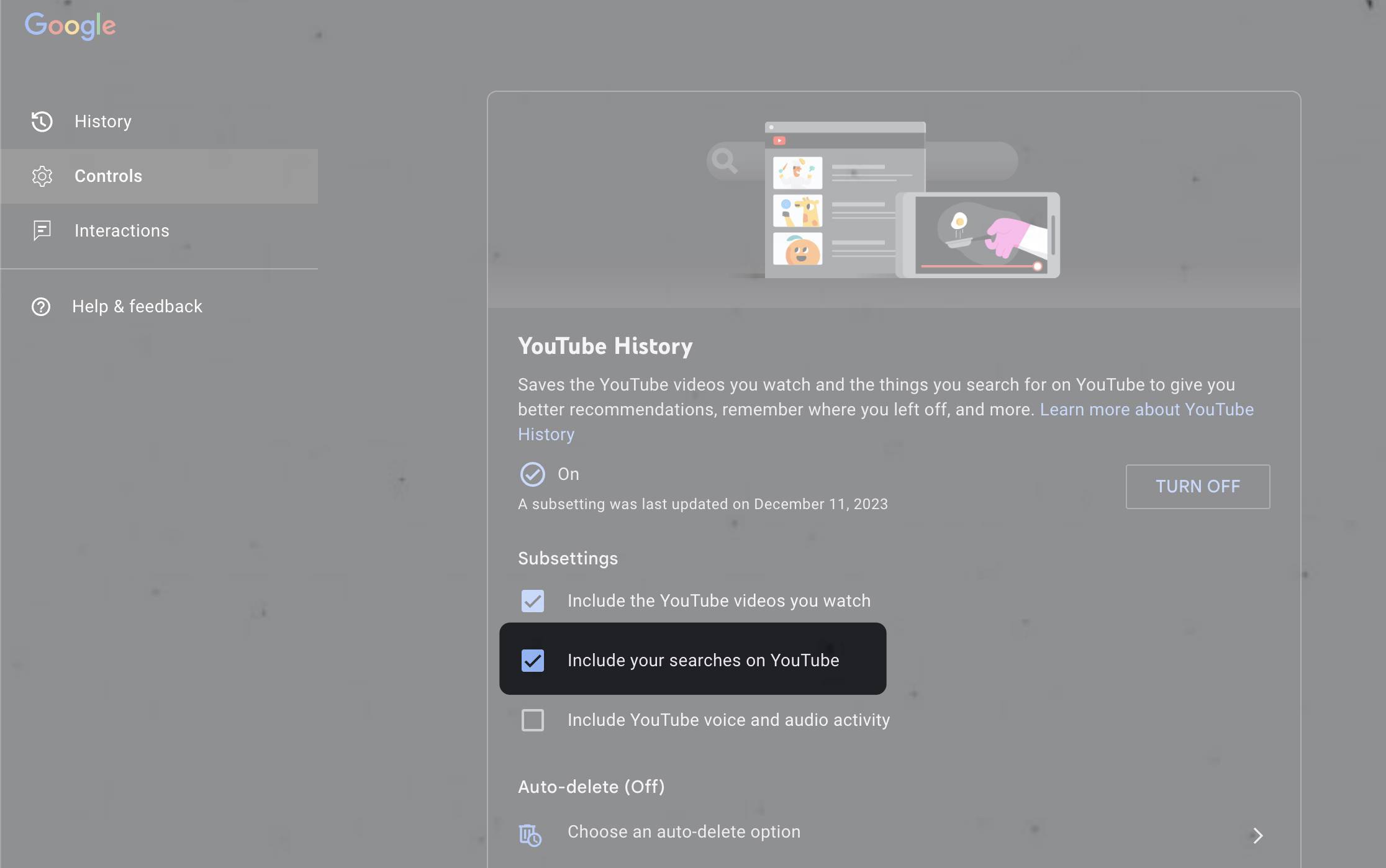 How to pause search history on youtube