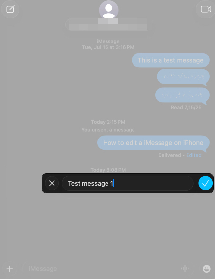 Make change and tap on blue checkmark icon to save changes