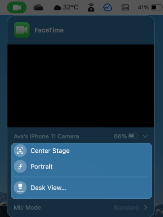 Open facetime app and apply video effects