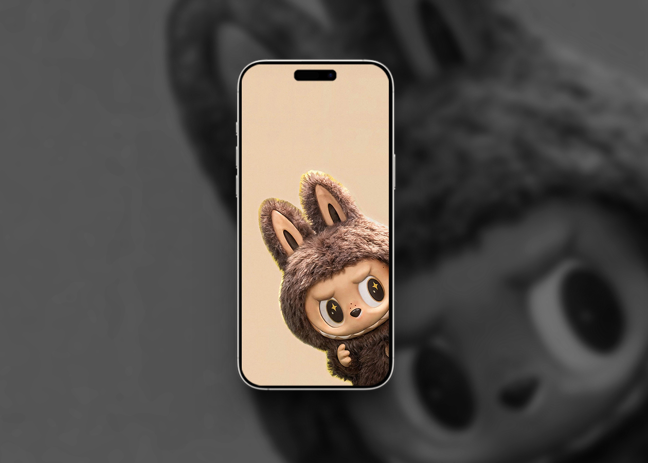 Peeking labubu wallpaper