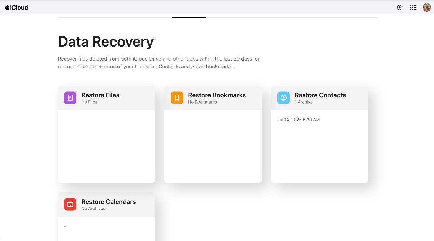 Select file to restore on mac