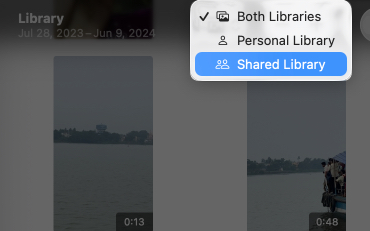Select shared library from dropdown menu on mac